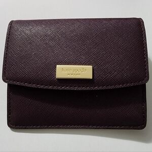 Kate Spade Purple Wallet with Gold Accent.